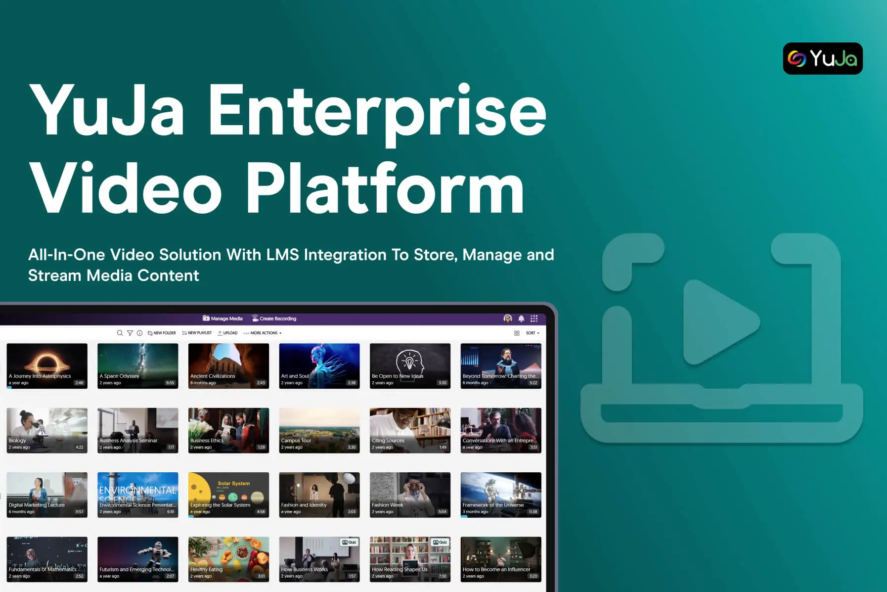 YuJa Enterprise Video CMS Brochure Cover.