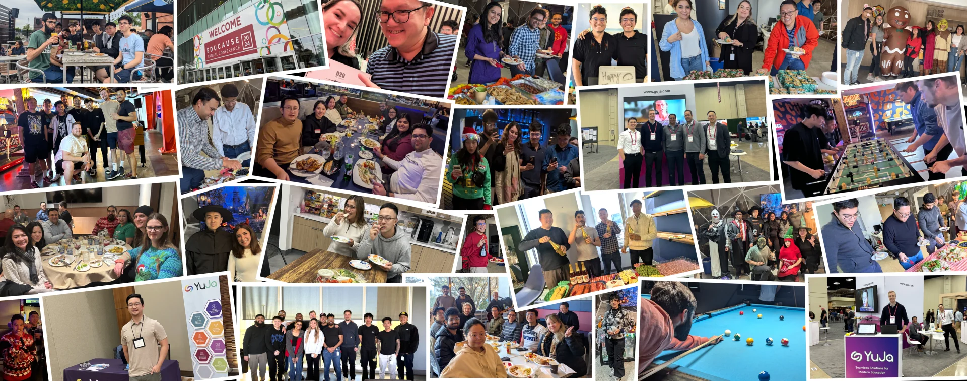 Image collage created using photos of YuJa's team and events.