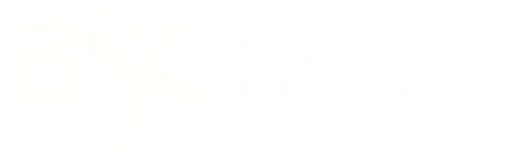 Bismarck State College white logo