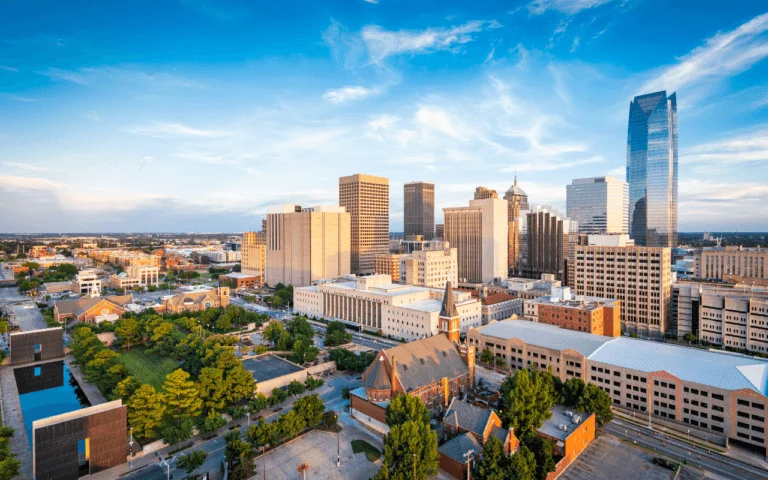 A city skyline in Oklahoma.
