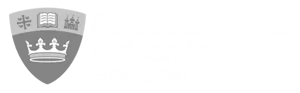 Queen Margaret University White logo