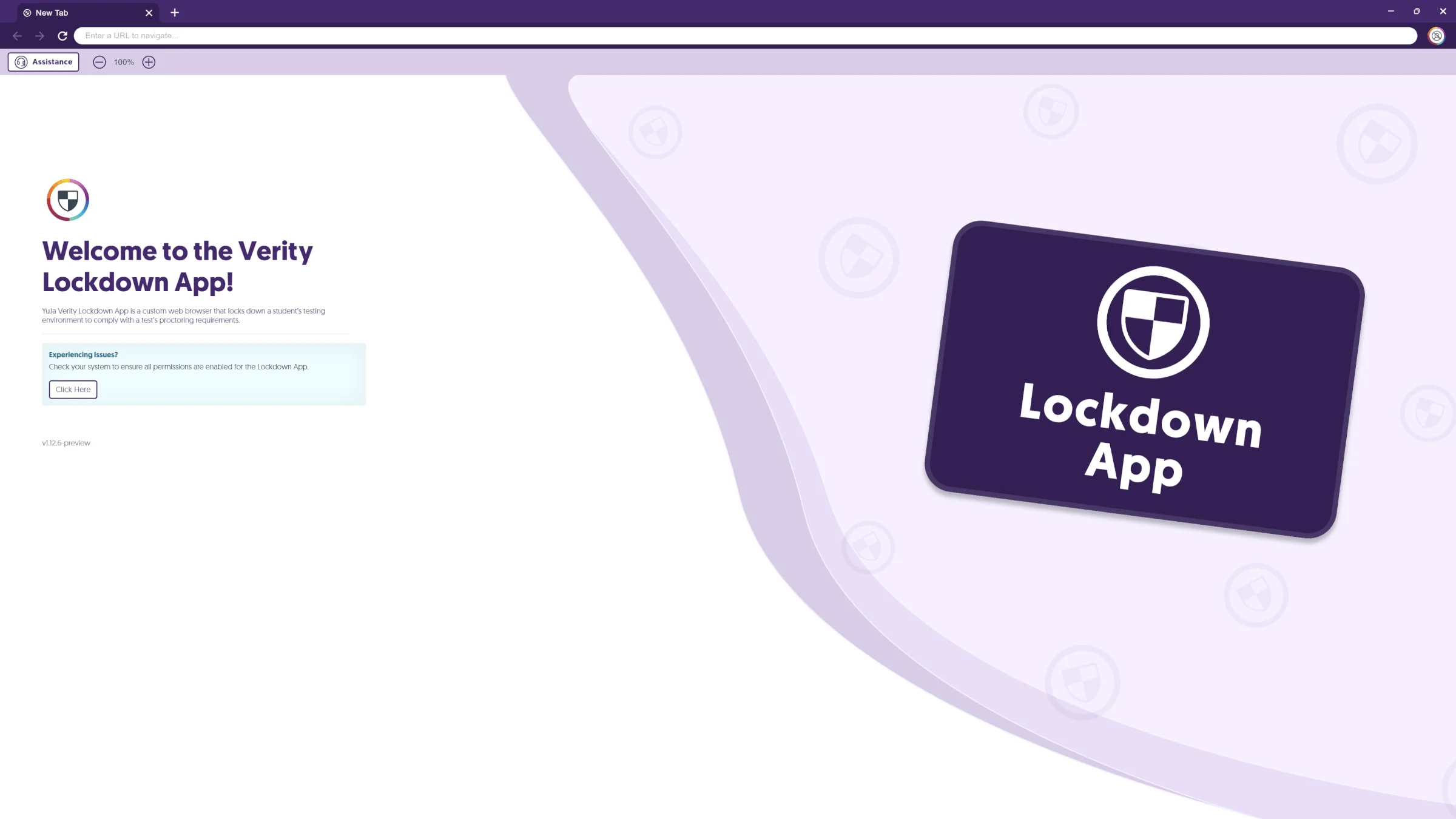 A screenshot of the YuJa Verity Lockdown App.